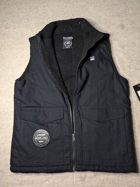 Machine Black Sherpa-Lined Men's Work Vest